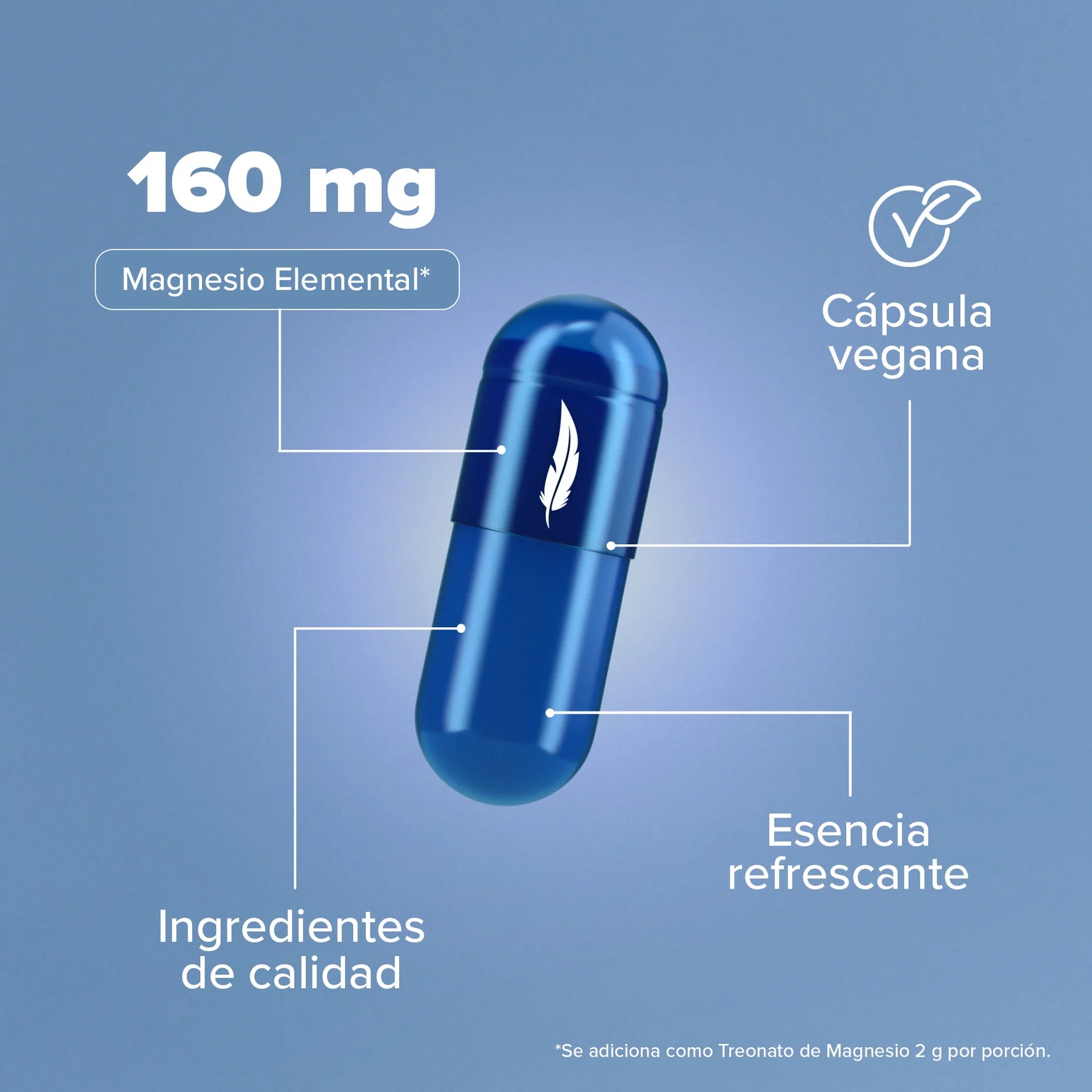 Treonato de Magnesio - 180 Cápsulas - 60 Porciones