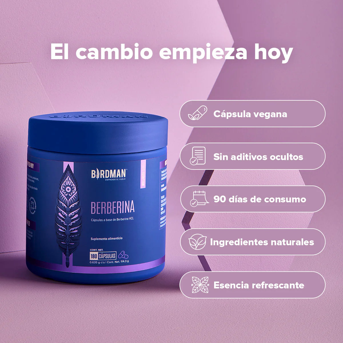 Berberina HCL - 180 Cápsulas - 90 Porciones