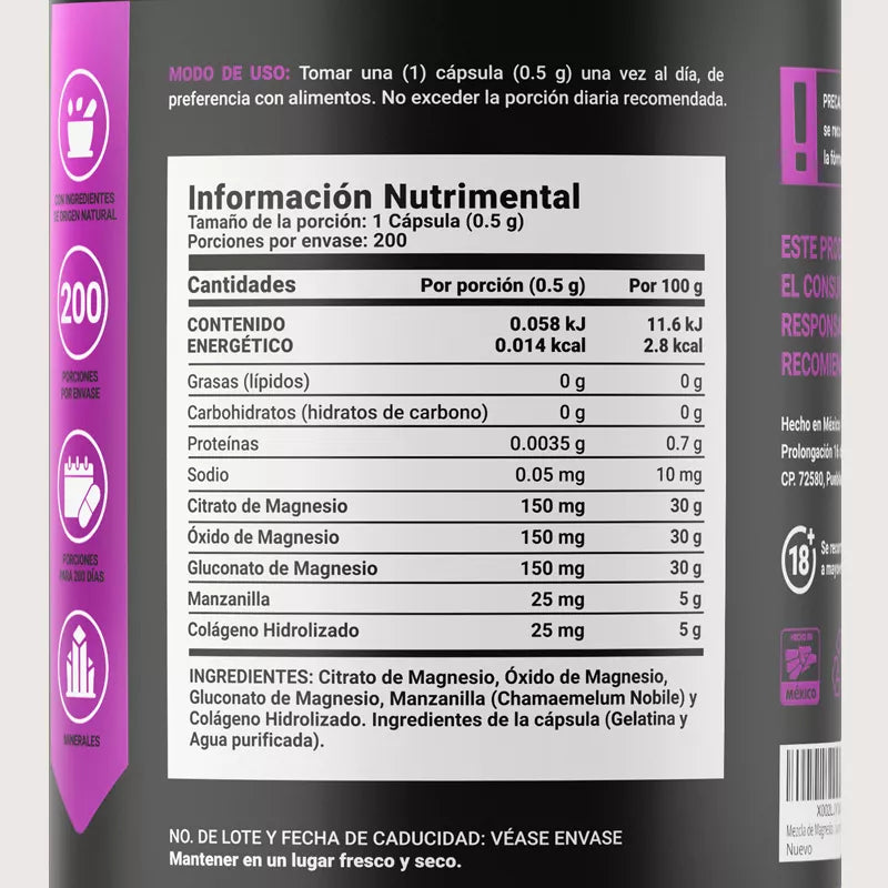 3 Mag Blend | Mezcla de Citrato, Óxido y Gluconato de Magnesio