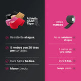 Athletic Sport Tape | Cinta Kinesiológica 4  rollos Negro