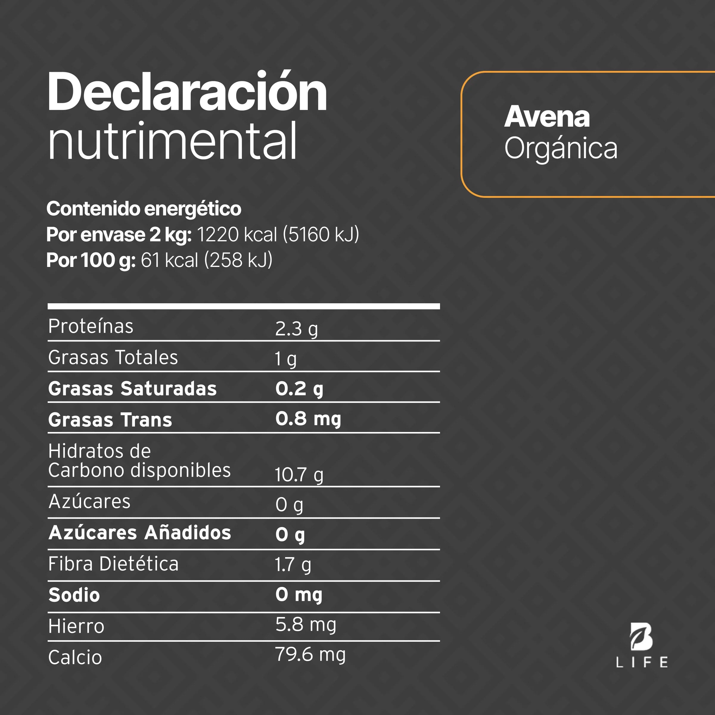 Avena Orgánica 2 Kg