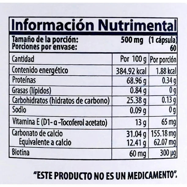 BIONAT LINEA BLANCA FRASCO CON 60 CAP DE  500 MG