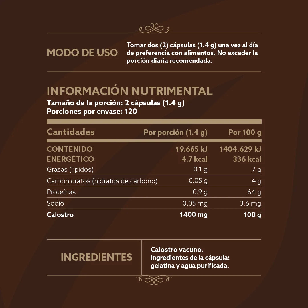 Colostrum | Calostro puro de Bovino 240 caps
