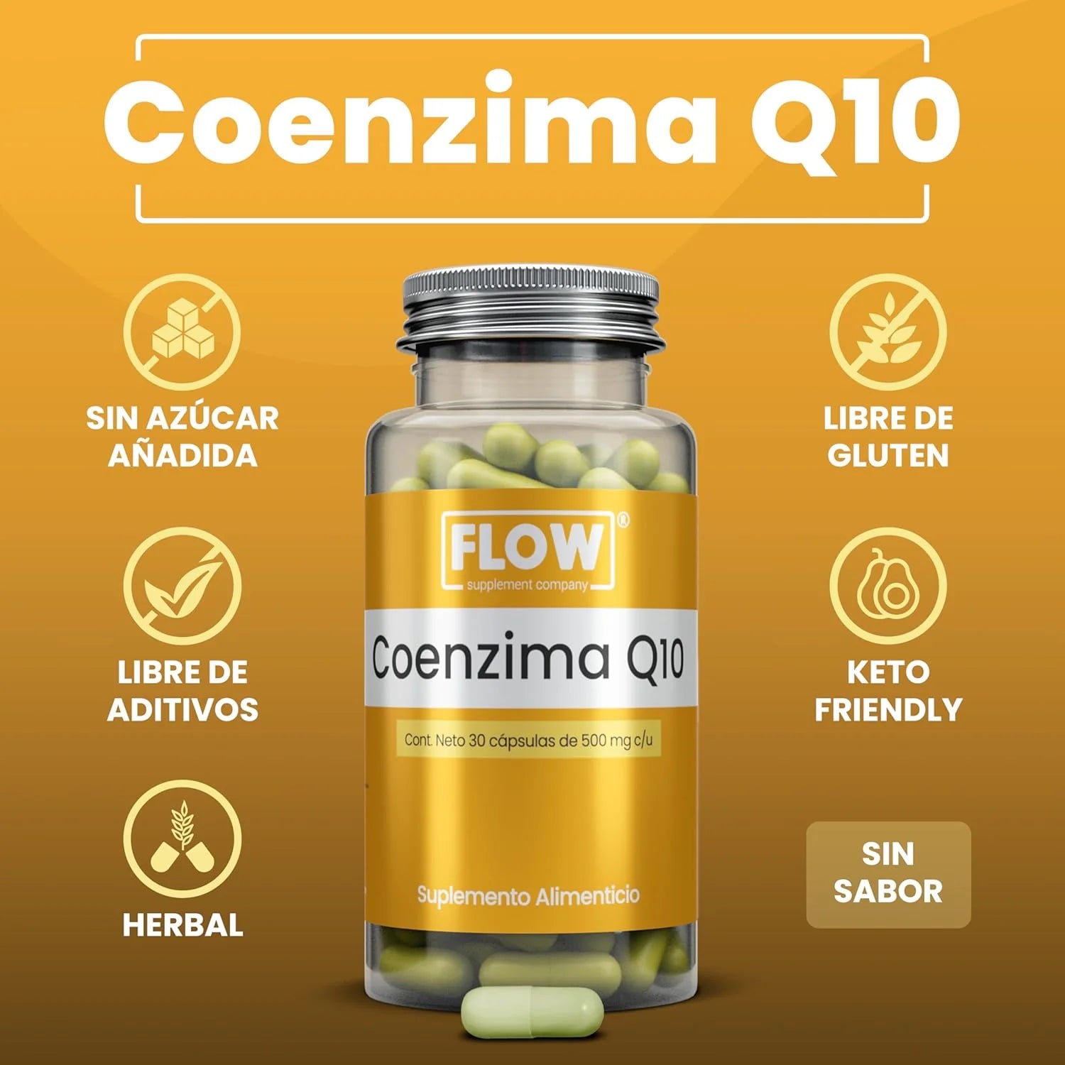 Coenzima Q10 (120mg) / 30 cápsulas de 500 mg.