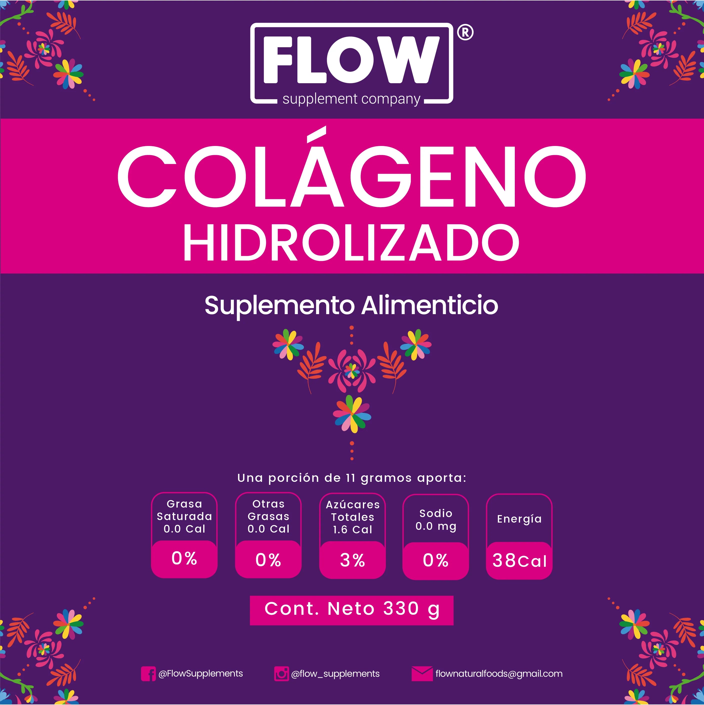Colágeno Hidrolizado+ Granada + Omega 3,6,9 de 330 gr