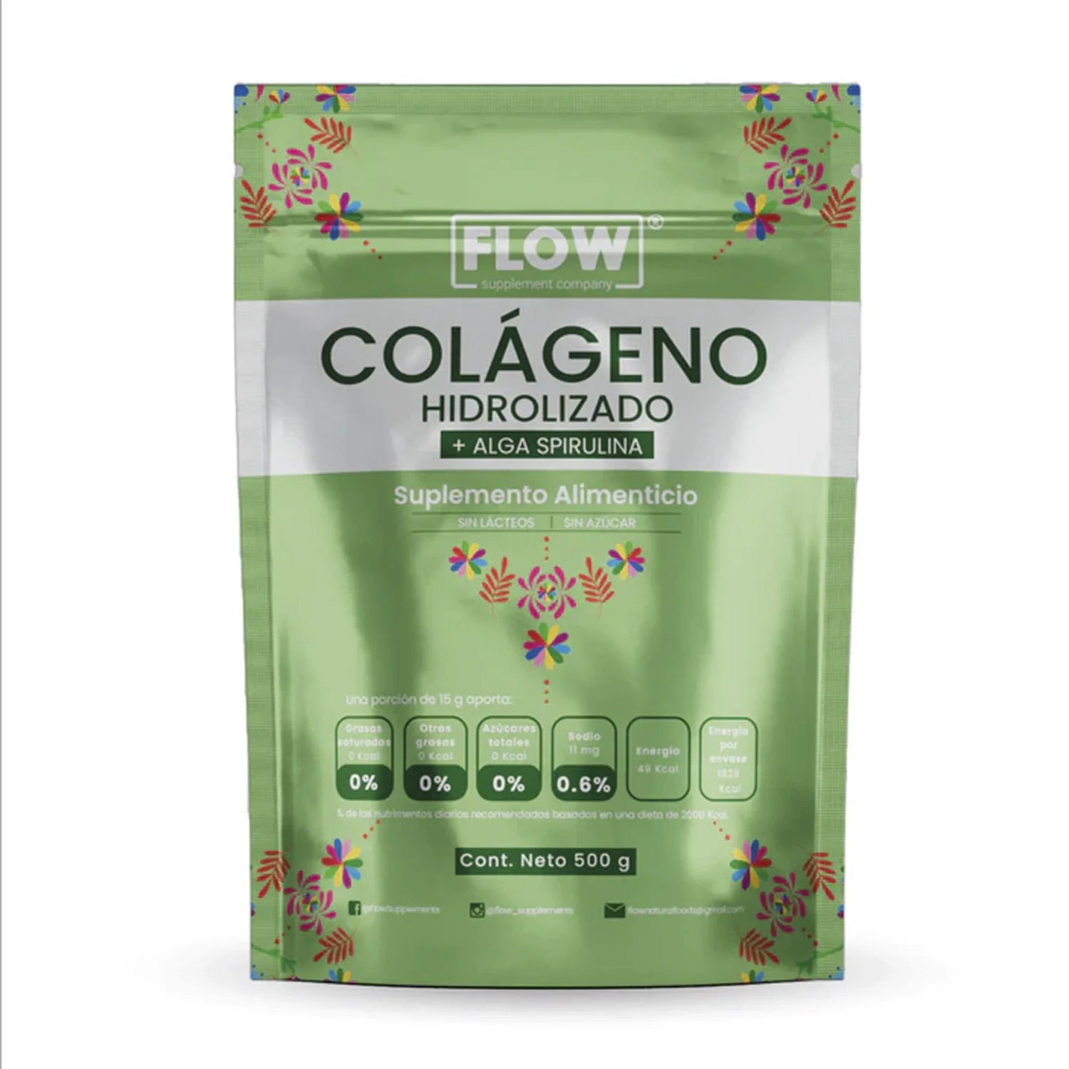 Colágeno Hidrolizado Con Spirulina de 500 gr