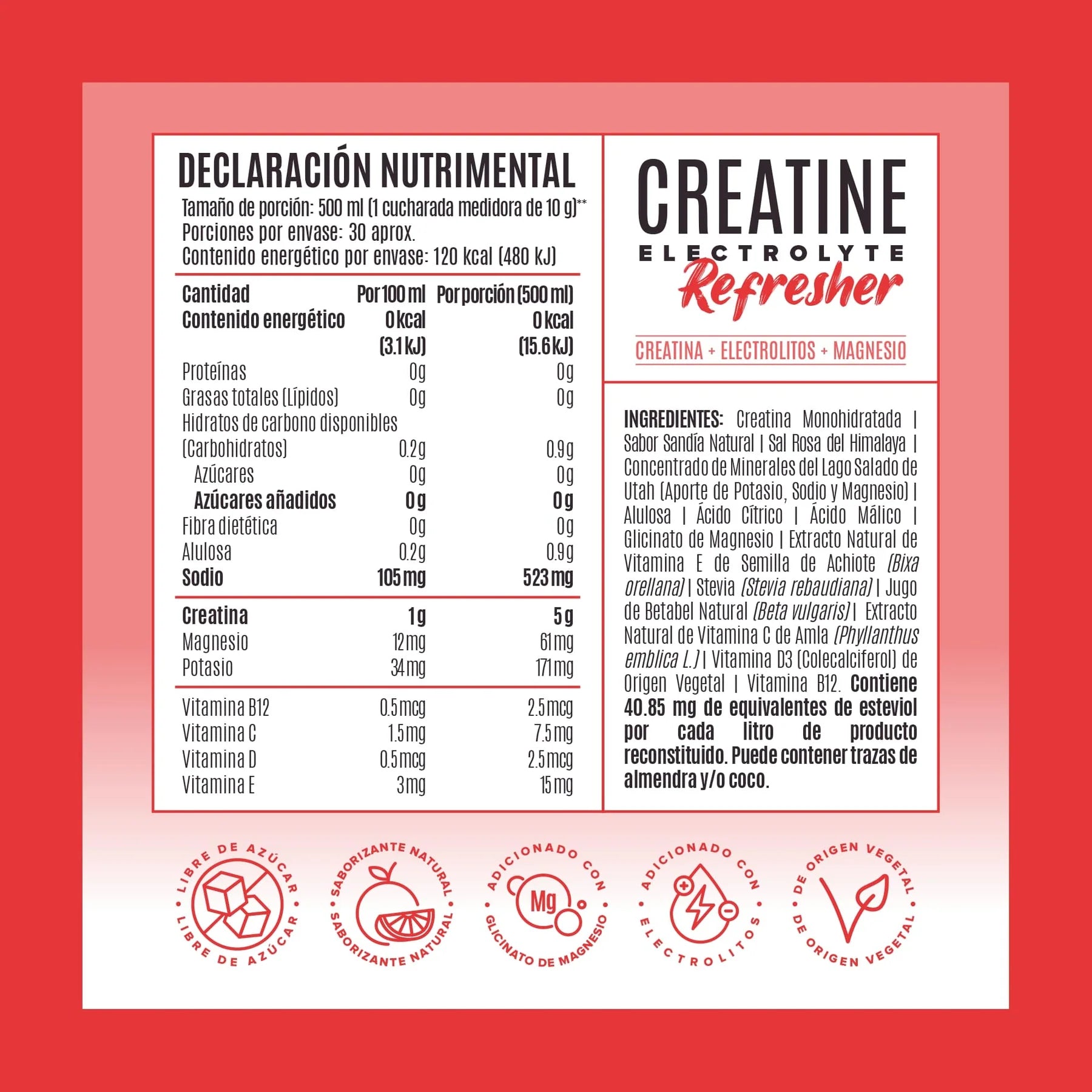 Creatine Electrolyte Refresher - Watermelon Splash - 30 Porciones