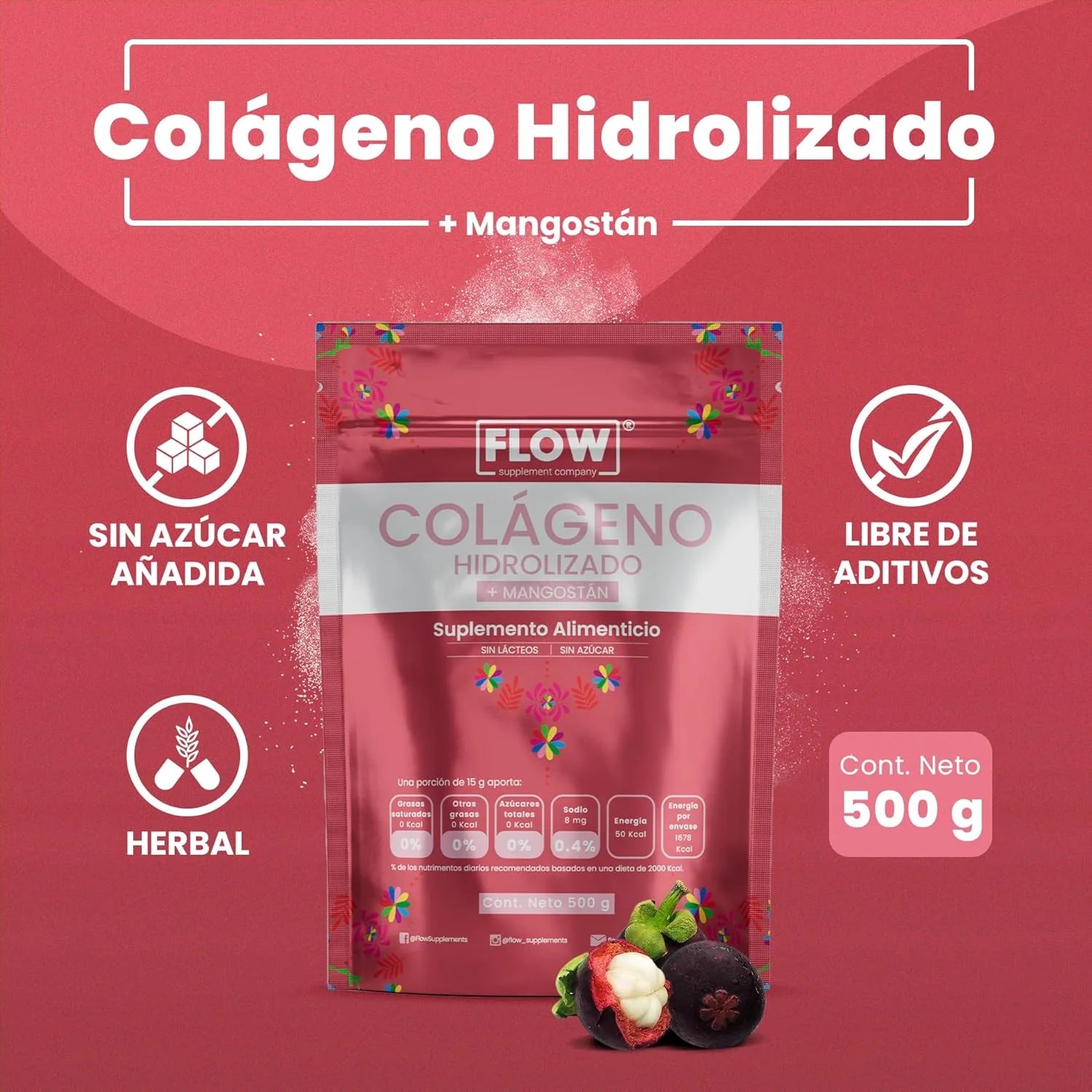 Colágeno Hidrolizado con Mangostán de 500 gr