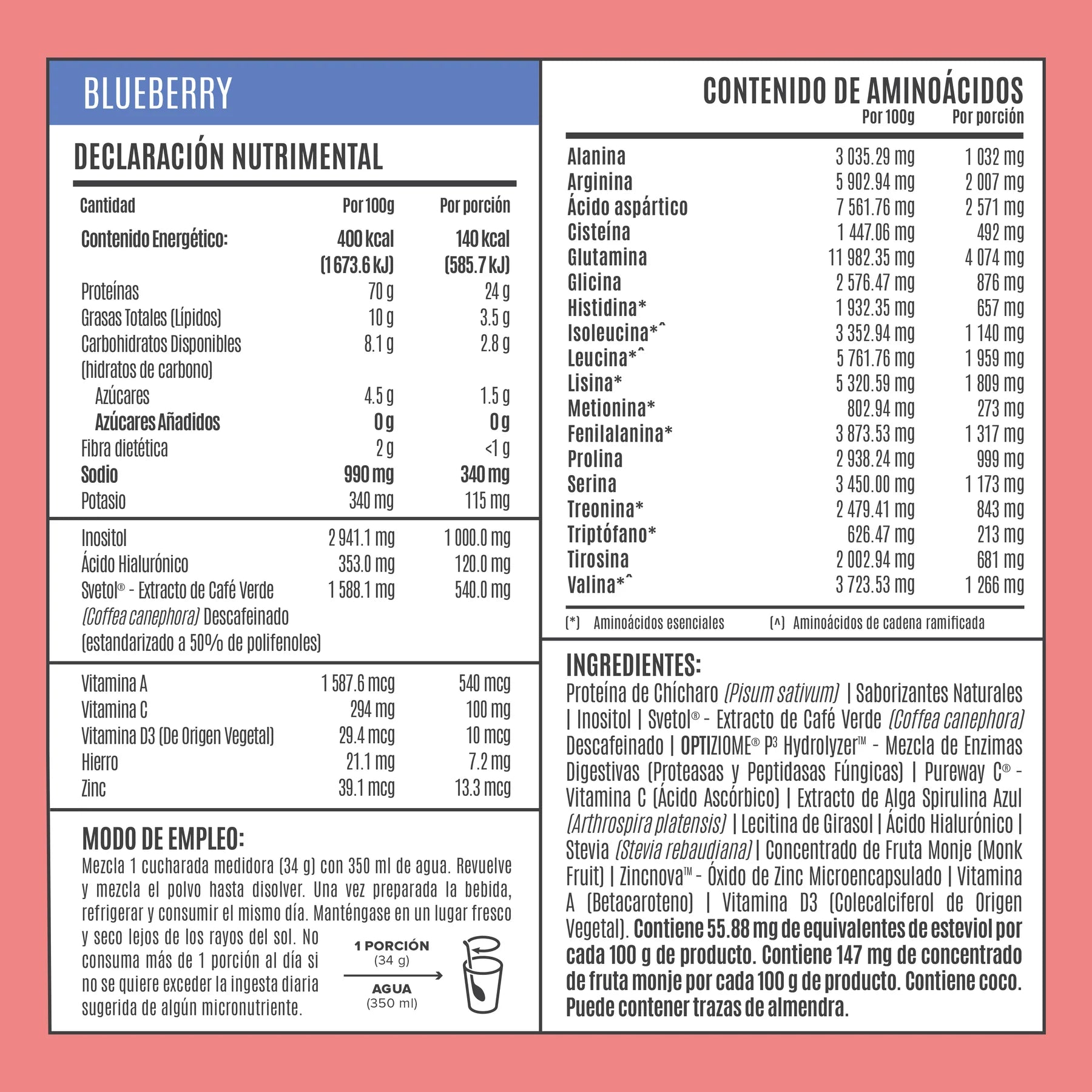 Fitmingo Protein Blueberry 510 g - 15 Servicios