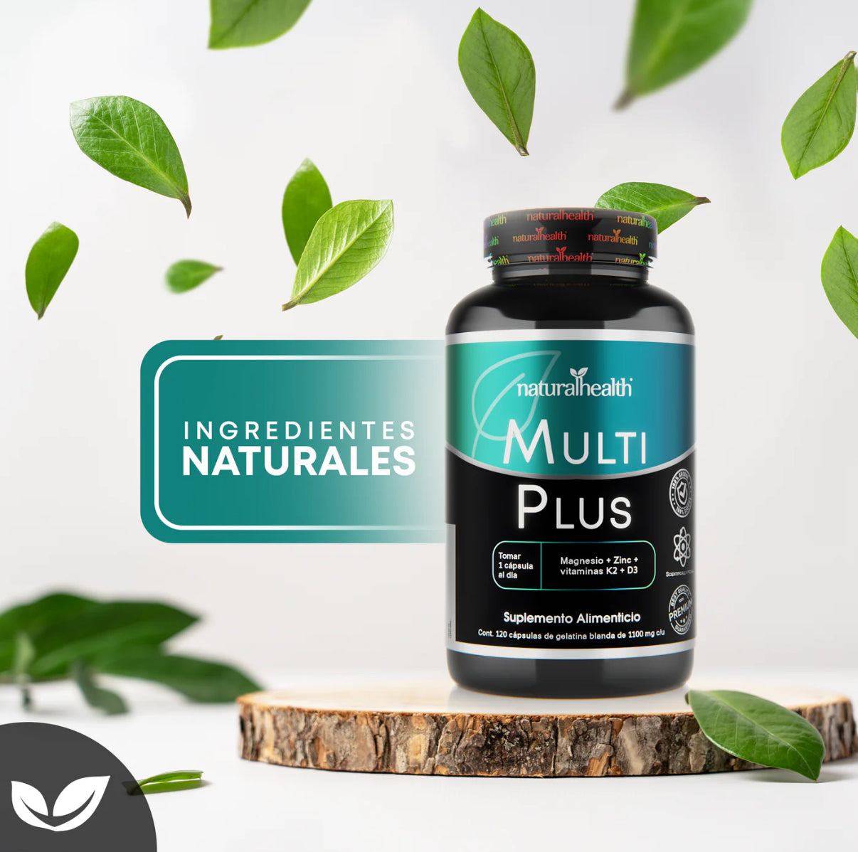 Multiplus |
Multivitamínico con
Magnesio, Zinc, Vitamina D3+K2 | 120 cápsulas