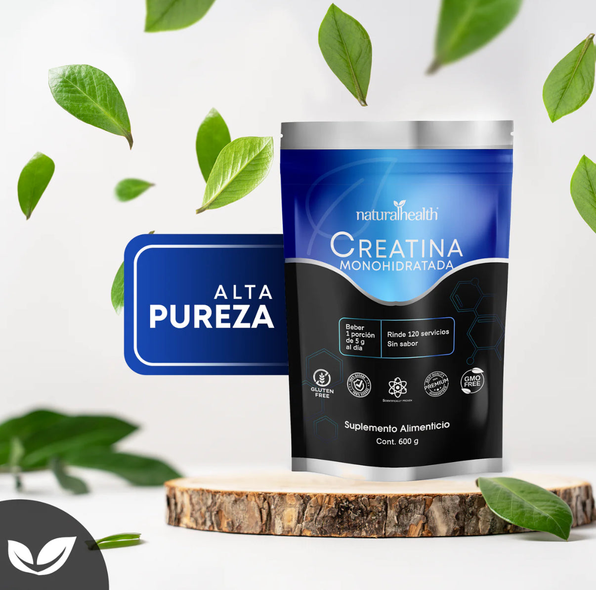 Creatina Monohidratada
Alta pureza | 120 servicios