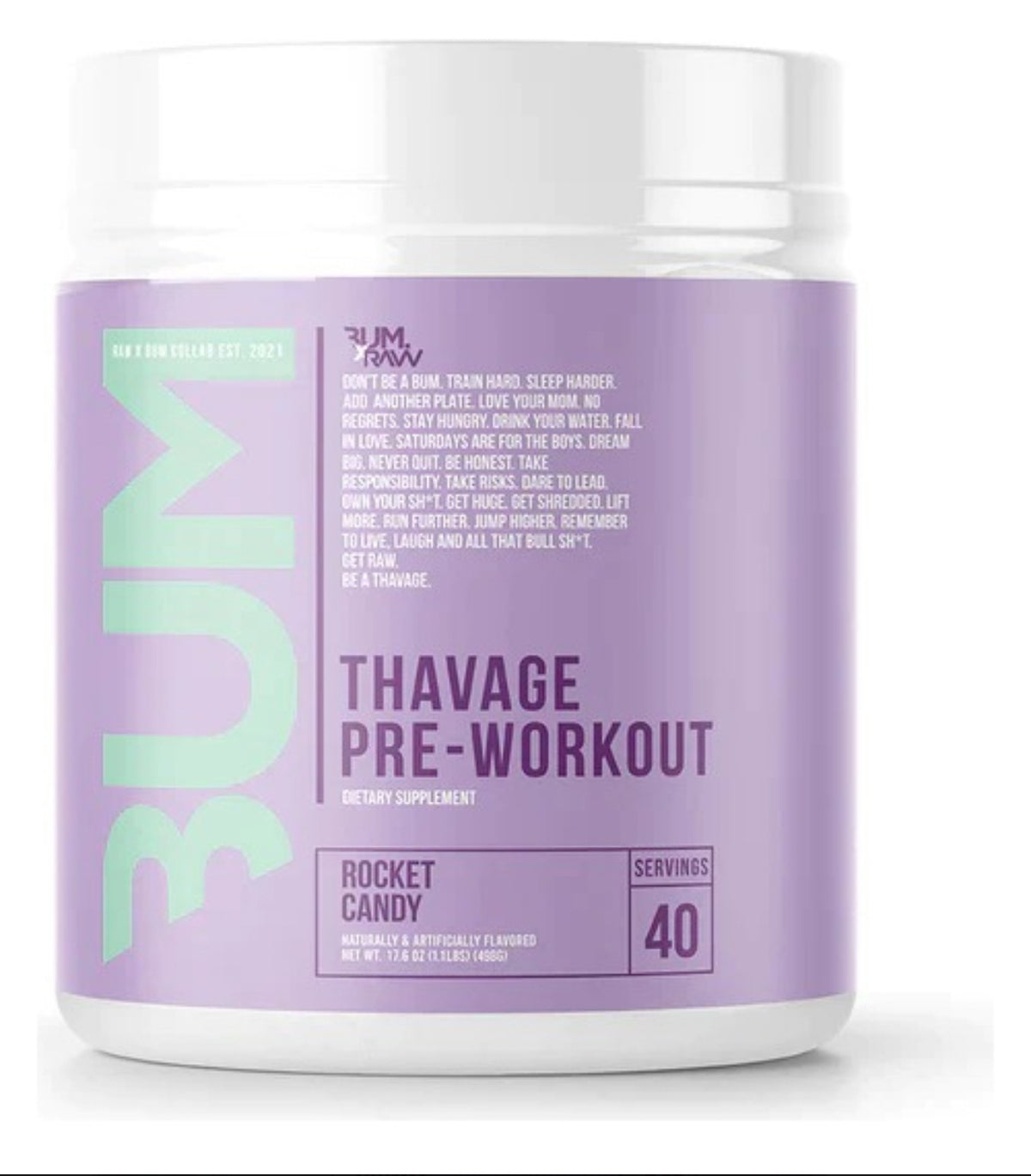 RAW CBUM THAVAGE PWO 40 SERV ROCKET CANDY