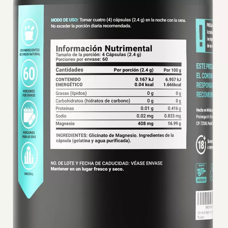 Glycinate Mag | Glicinato de Magnesio 120 Caps | 600 mg