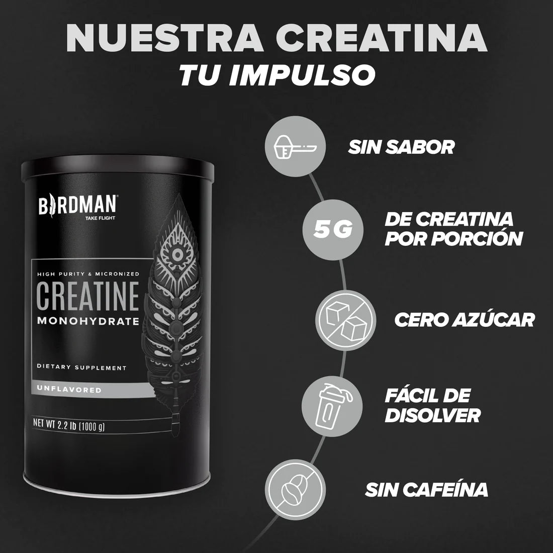 Creatina Monohidratada 450 g - 90 Servicios