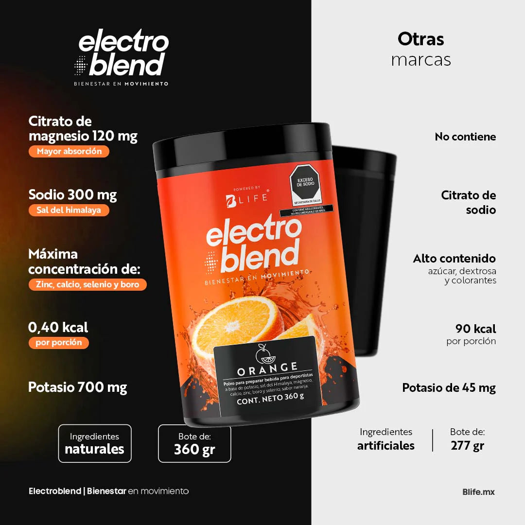 Electroblend Orange | Bebida Hidratante Naranja 60 servicios 360 g | 60 servicios