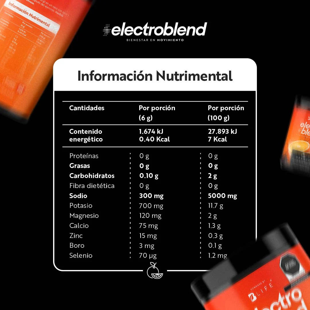 Electroblend Orange | Bebida Hidratante Naranja 60 servicios 360 g | 60 servicios